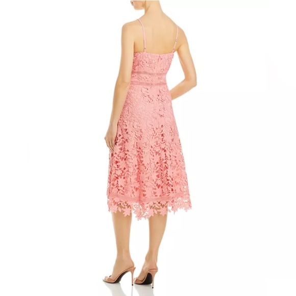 Eliza J. Asymmetric Hem Lace Dress in Pink, Size 12 New w/Tag - Picture 7 of 10